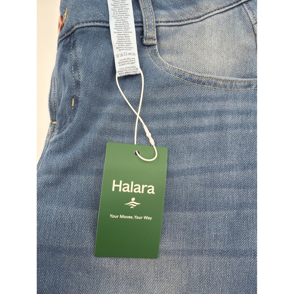 Halara Flex Asymmetric Low Rise Zipper Pockets Baggy Wide Leg Jeans Blue XS - Picture 8 of 9